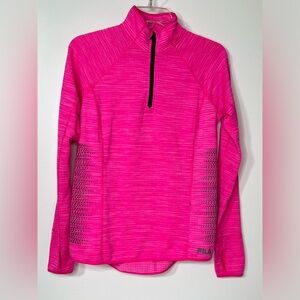 FILA Sport Running Pullover Hot Pink Long Sleeve Shirt Women’s Small Fitted